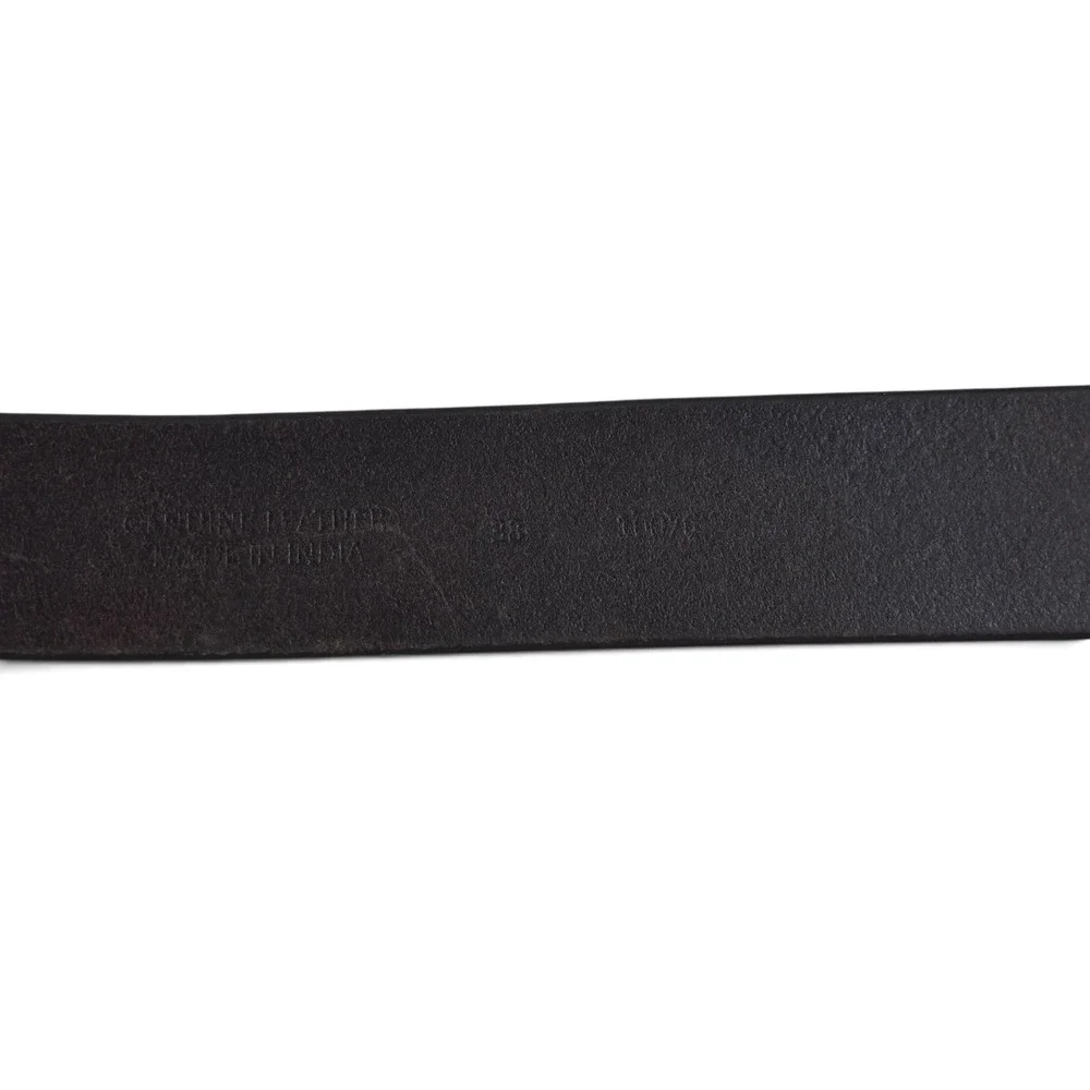 Joe's Jeans Dark Brown Genuine Leather Belt Gunmetal Square Buckle Minimalist 38